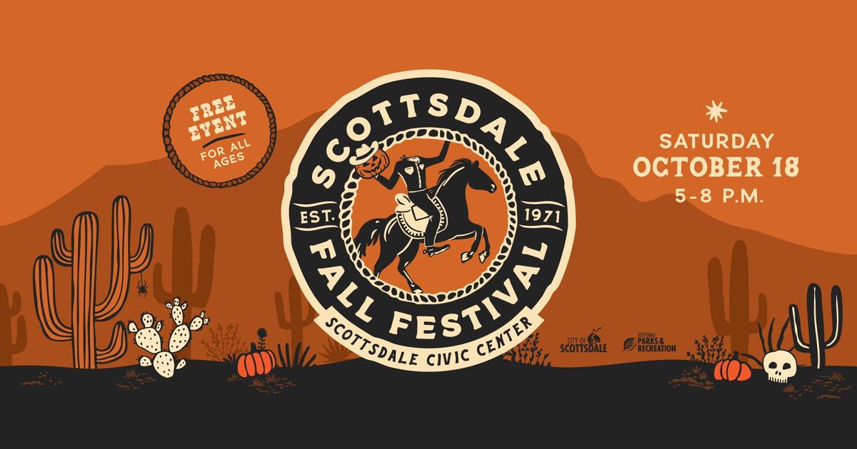Promotional poster for the 54th Annual Fall Festival at Scottsdale Civic Center Plaza.